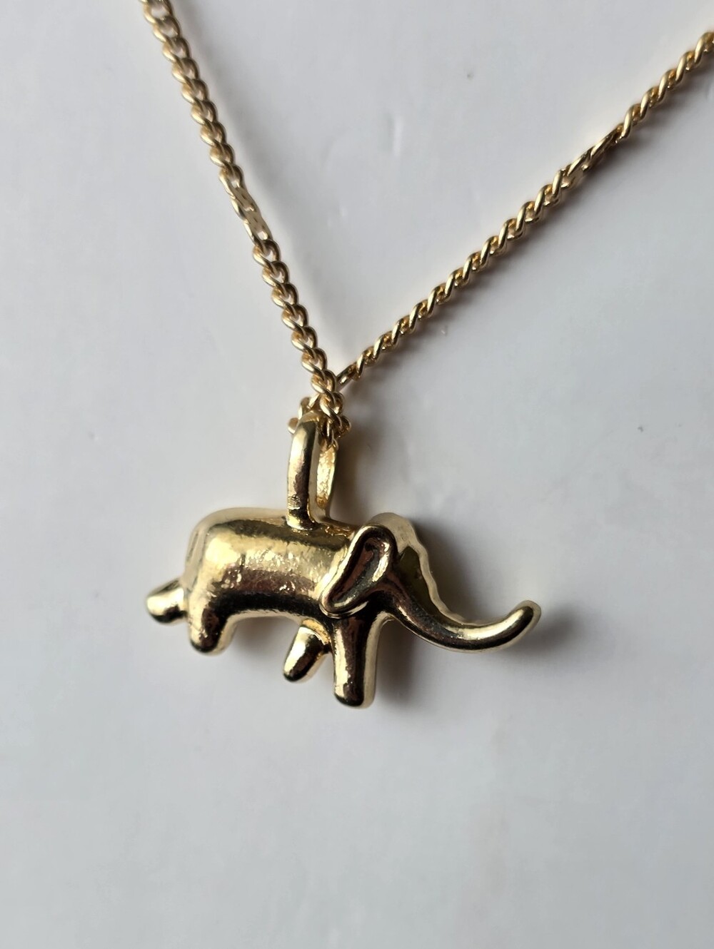 Elephant Necklace Gold Tone Chain 18" With Extender NWT